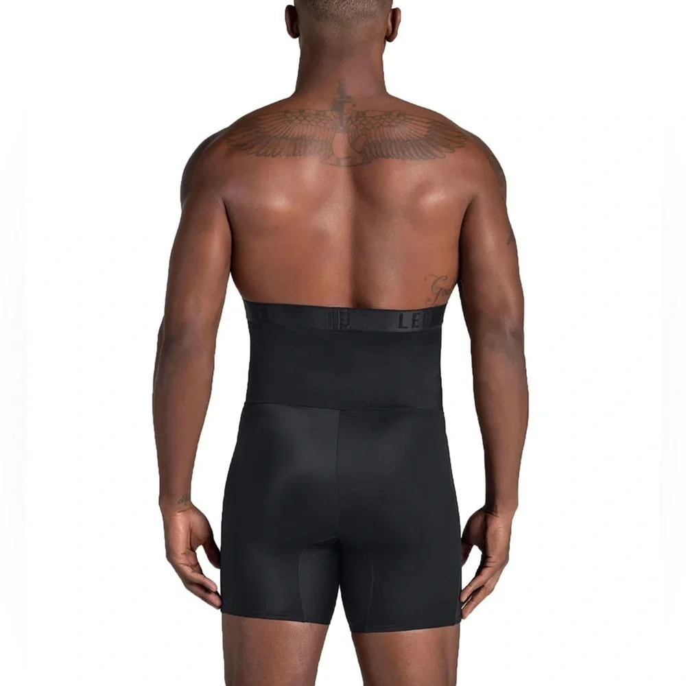 NWOT Leonisa LEO Men's High-Waisted Shaper Boxer Brief in Black Size S